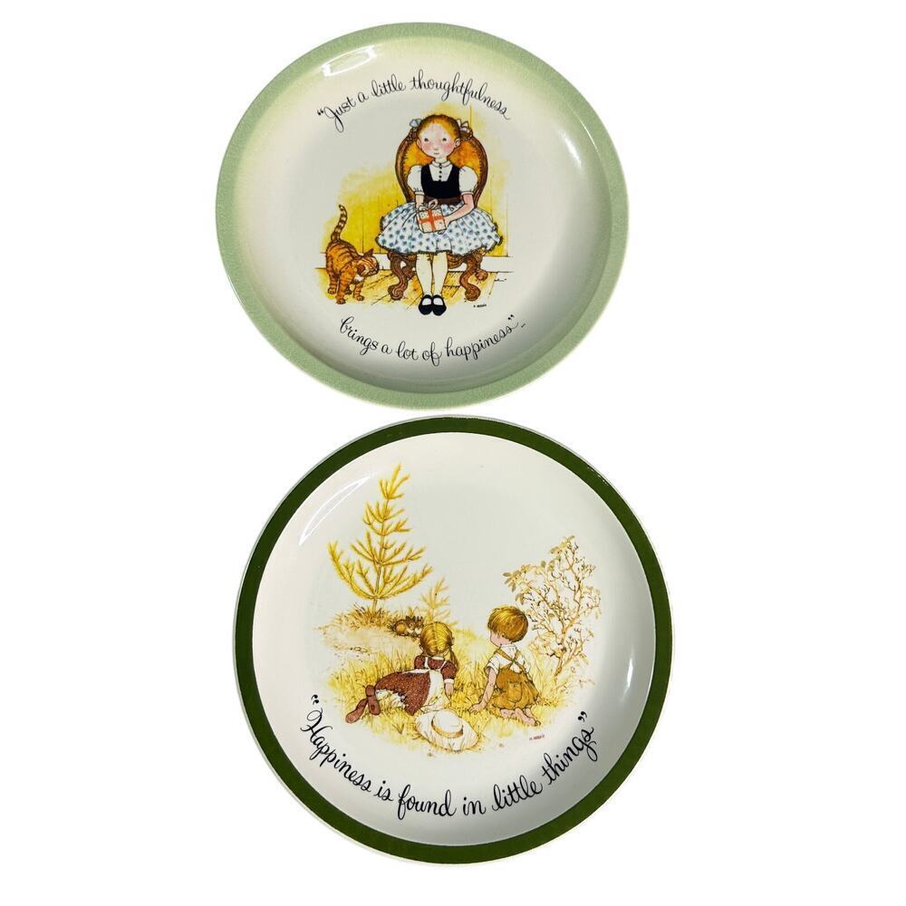 Vintage Holly Hobbie Collector Plates Set of 2 1970s American Greetings Decor